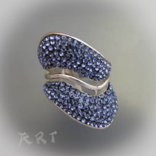 Сребърен дамски пръстен с камъни Swarovski R-270